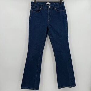 Ann Taylor Loft Jeans Women 2 Blue Bootcut Mid Rise Dark Wash Denim Stretch